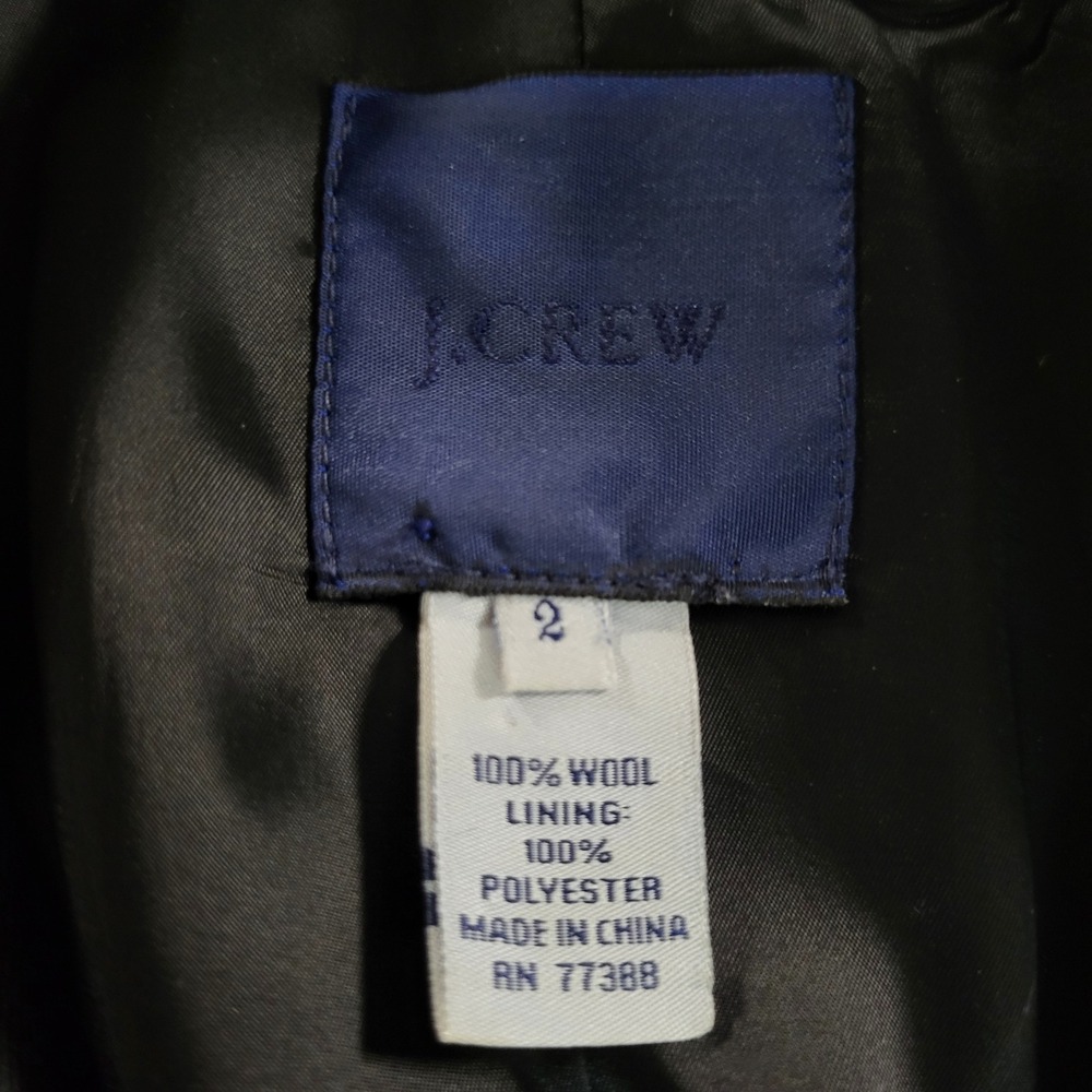 J.Crew Womens 2/4 Black Super 120s Wool Suit Blazer City Fit Pants Corp Siren - Picture 5 of 13
